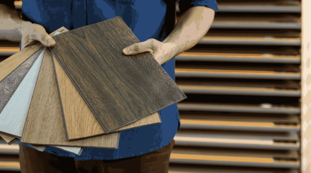 samples of different hardwood flooring options